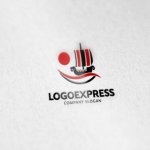 画像6: バイキング船と太陽を配した力強いロゴ (6)