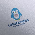 画像16: 愛らしいハートのペンギンロゴ (16)