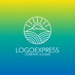 画像4: 富士山と朝日と波をモチーフにした自然派ロゴ (4)