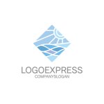 画像1: 海と太陽をモチーフにしたステンドグラス風ロゴ (1)