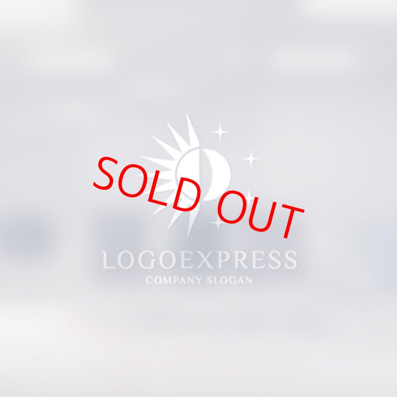 画像14: 太陽と月と星が輝く神秘的なロゴ (14)