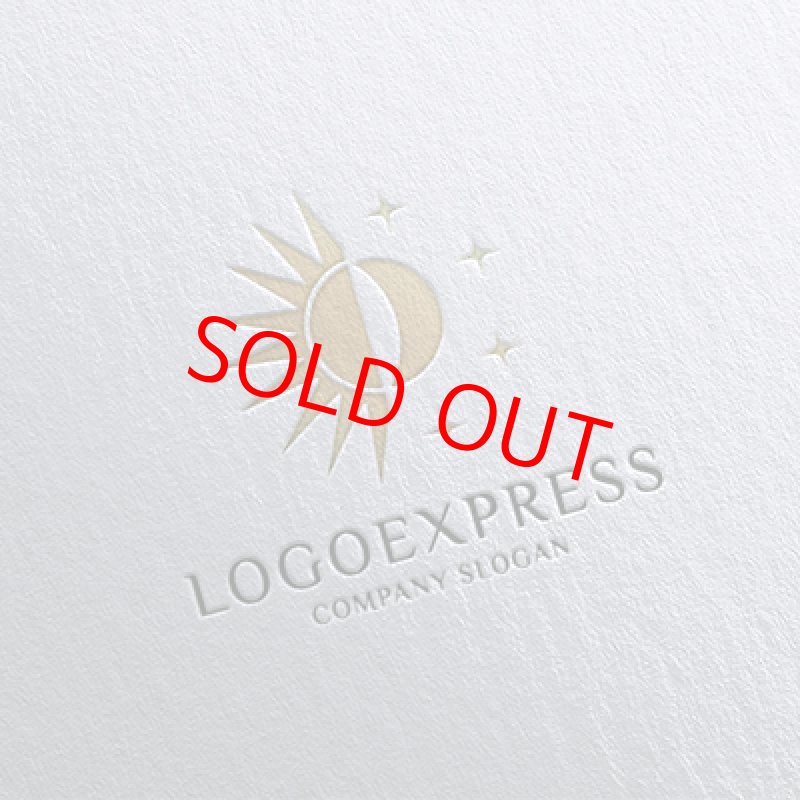 画像16: 太陽と月と星が輝く神秘的なロゴ (16)