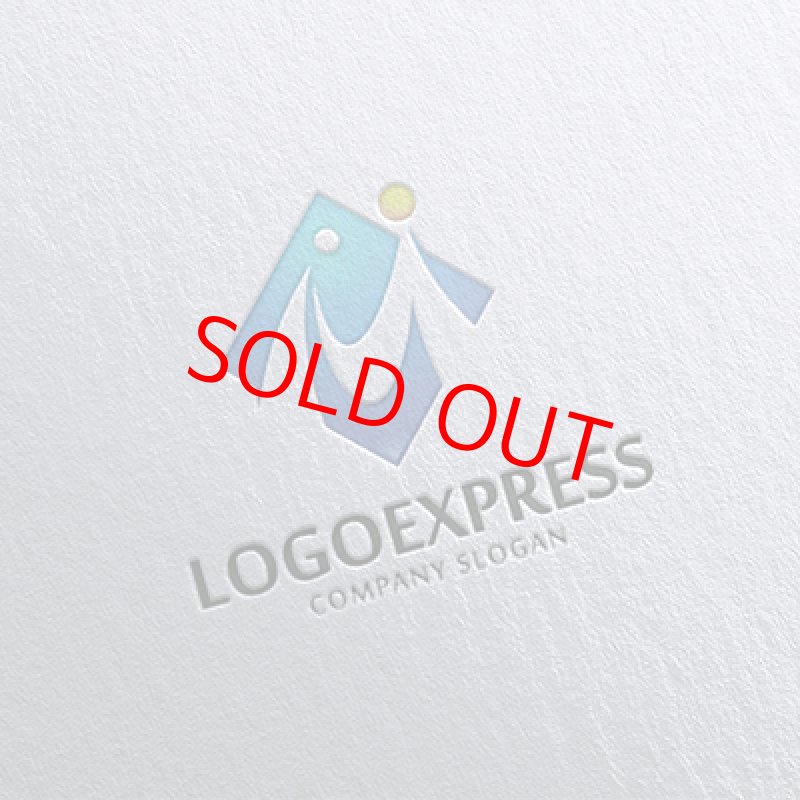 画像16: 未来的なMの人々が手をつなぐロゴ (16)