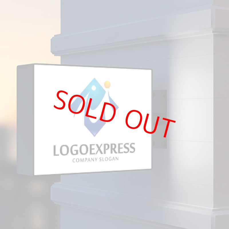 画像9: 未来的なMの人々が手をつなぐロゴ (9)