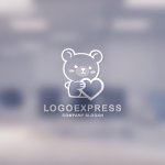画像14: ハートを抱くクマのロゴ (14)