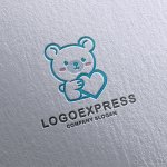 画像16: ハートを抱くクマのロゴ (16)