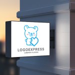 画像9: ハートを抱くクマのロゴ (9)