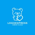 画像4: ハートを抱くクマのロゴ (4)