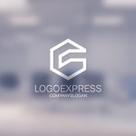 画像14: 技術的な雰囲気を持つ六角形ベースのGまたはCロゴ (14)