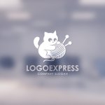 画像14: 手編みの温もり、毛糸と猫のロゴ (14)
