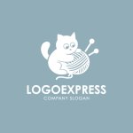 画像4: 手編みの温もり、毛糸と猫のロゴ (4)
