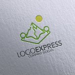 画像16: 山と太陽が輝く緑豊かな自然ロゴ (16)