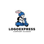 画像1: 迅速と安全を届ける、ウサギのデリバリーロゴ (1)