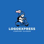 画像4: 迅速と安全を届ける、ウサギのデリバリーロゴ (4)