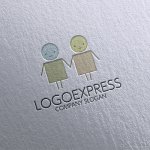 画像16: 子供と子供と手をつないでいるロゴ (16)