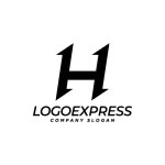 画像1: 角度のついたシャープなHロゴ (1)