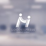 画像14: M字型の人々が手をつないでいるロゴ (14)