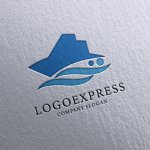 画像16: 大海原を航海する船のロゴ (16)