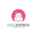 画像1: かわいいカバのロゴ (1)