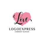 画像1: 手書き風「Love」とハートのロゴ (1)
