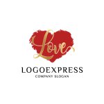 画像3: 手書き風「Love」とハートのロゴ (3)