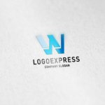 画像6: モダンな青いWのロゴ (6)