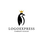 画像1: 王冠を被ったペンギンのロゴ (1)