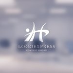 画像14: 躍動感のある人物と「H」のロゴ (14)
