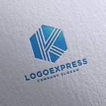 画像16: 六角形とラインで構成された「K」ロゴ (16)