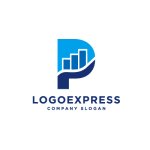 画像1: グラフと「P」を組み合わせたロゴ (1)