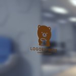 画像5: コーヒーカップを持つ可愛いクマのロゴ (5)