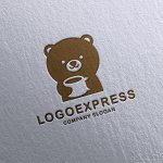 画像16: コーヒーカップを持つ可愛いクマのロゴ (16)
