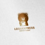 画像6: コーヒーカップを持つ可愛いクマのロゴ (6)