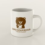 画像8: コーヒーカップを持つ可愛いクマのロゴ (8)