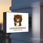 画像9: コーヒーカップを持つ可愛いクマのロゴ (9)
