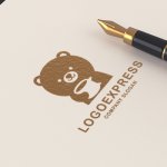 画像12: コーヒーカップを持つ可愛いクマのロゴ (12)