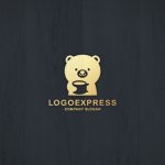 画像13: コーヒーカップを持つ可愛いクマのロゴ (13)