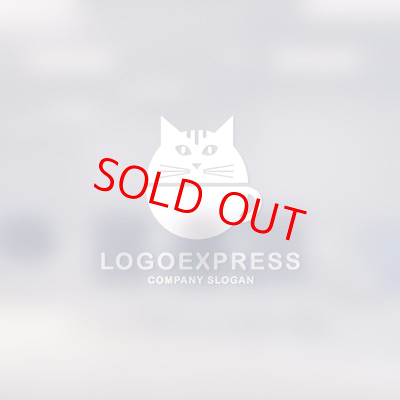 画像14: 猫とコーヒーカップを組み合わせた可愛いロゴ (14)