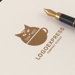 画像12: 猫とコーヒーカップを組み合わせた可愛いロゴ (12)