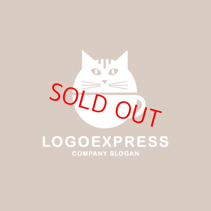 画像4: 猫とコーヒーカップを組み合わせた可愛いロゴ (4)