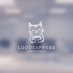 画像14: コーヒーカップを持つ猫の可愛いロゴ (14)