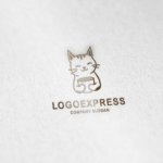 画像6: コーヒーカップを持つ猫の可愛いロゴ (6)
