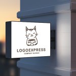 画像9: コーヒーカップを持つ猫の可愛いロゴ (9)