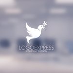 画像14: オリーブの枝をくわえた鳩のロゴ (14)