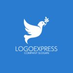 画像4: オリーブの枝をくわえた鳩のロゴ (4)