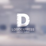 画像14: カラフルな筆塗り風「D」のロゴ (14)
