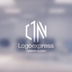 画像14: 六角形と「1N」を組み合わせたシャープなロゴ (14)