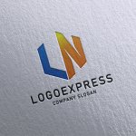 画像16: 「LN」を組み合わせた六角形のロゴ (16)