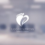 画像14: ハート型の足と葉のロゴ (14)