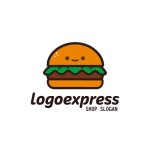 画像1: かわいいハンバーガーのロゴ (1)